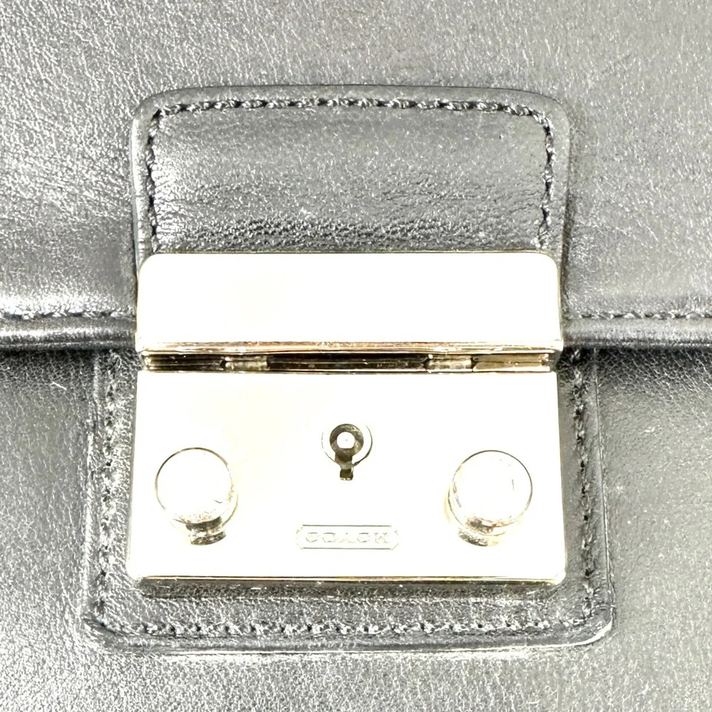 Coach Vintage Metro 5307 Black Leather Large Laptop Briefcase Bag Lock Keys